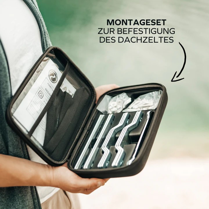 Naturbummler Dachzelt Flitzer 1 XL MONTAGESET ZUR BEFESTIGUNG DES DACHZELTES: